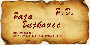 Paja Dujković vizit kartica